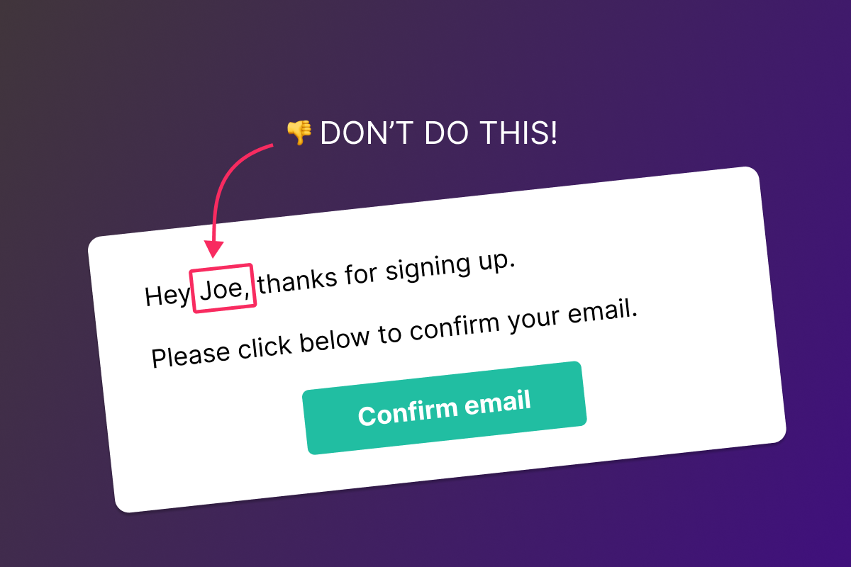Mzrnsh Never Include User Input text In Welcome Emails